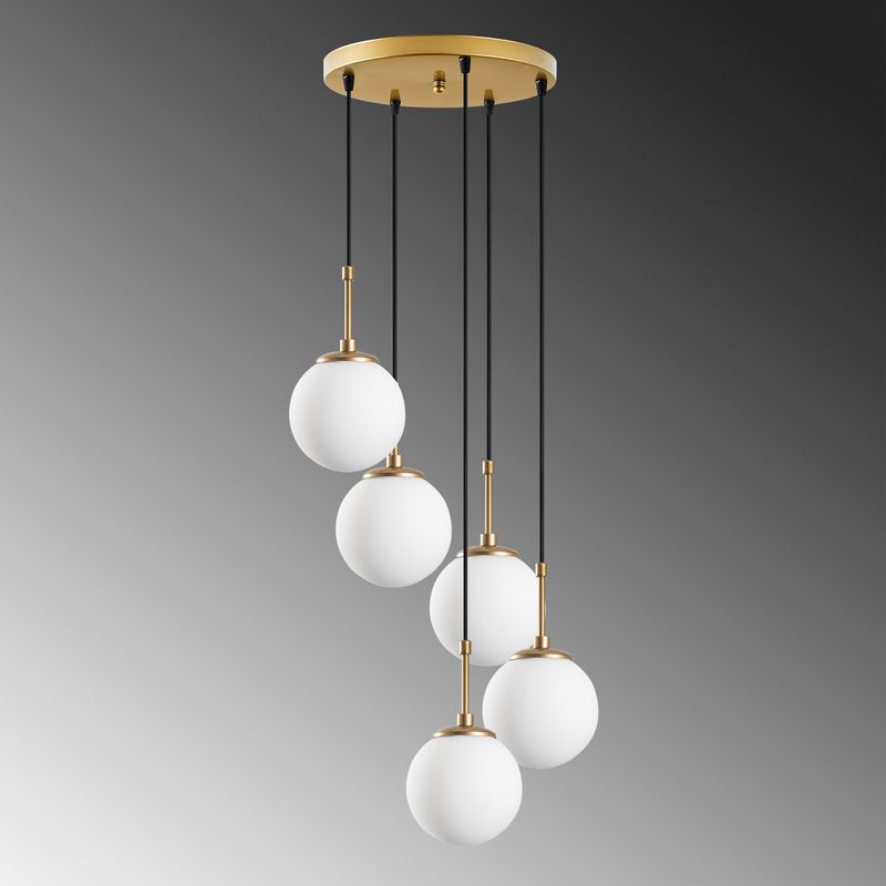 Casa si Gradina - Corpuri si surse de iluminat - Lustre si pendule - Candelabru, Opviq, metal, auriu, 40x40x115 cm - Infinity.ro