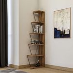 Casa si Gradina - Mobilier - Biblioteci si rafturi - Biblioteci - Raft de perete, Hanah Home, pal melaminat, nuc, 50x22x150 cm - Infinity.ro