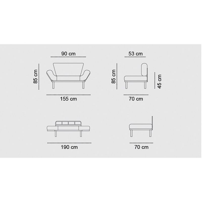 Casa si Gradina - Mobilier - Canapele si coltare - Canapele - Canapea extensibila, Hanah Home, microfibra, negru, 155x85x70 cm - Infinity.ro