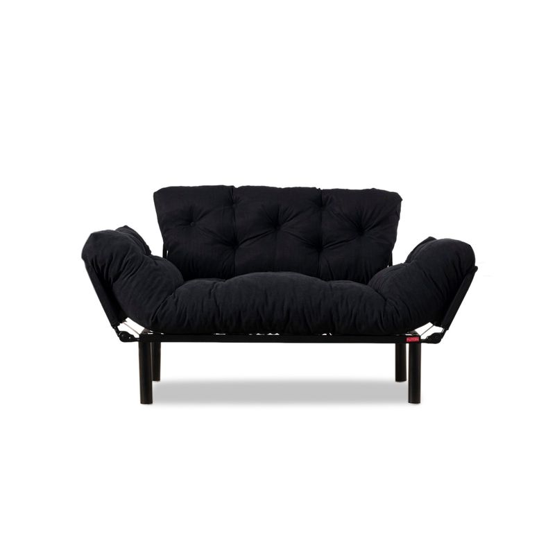 Casa si Gradina - Mobilier - Canapele si coltare - Canapele - Canapea extensibila, Hanah Home, microfibra, negru, 155x85x70 cm - Infinity.ro