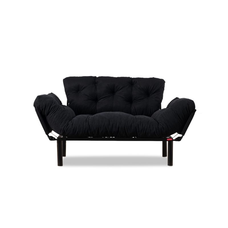 Casa si Gradina - Mobilier - Canapele si coltare - Canapele - Canapea extensibila, Hanah Home, microfibra, negru, 155x85x70 cm - Infinity.ro
