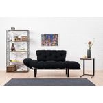 Casa si Gradina - Mobilier - Canapele si coltare - Canapele - Canapea extensibila, Hanah Home, microfibra, negru, 155x85x70 cm - Infinity.ro