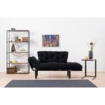 Casa si Gradina - Mobilier - Canapele si coltare - Canapele - Canapea extensibila, Hanah Home, microfibra, negru, 155x85x70 cm - Infinity.ro