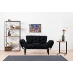Casa si Gradina - Mobilier - Canapele si coltare - Canapele - Canapea extensibila, Hanah Home, microfibra, negru, 155x85x70 cm - Infinity.ro