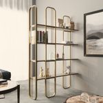 Casa si Gradina - Mobilier - Biblioteci si rafturi - Biblioteci - Biblioteca, Hanah Home, pal melaminat, galben, 124x182x26 cm - Infinity.ro