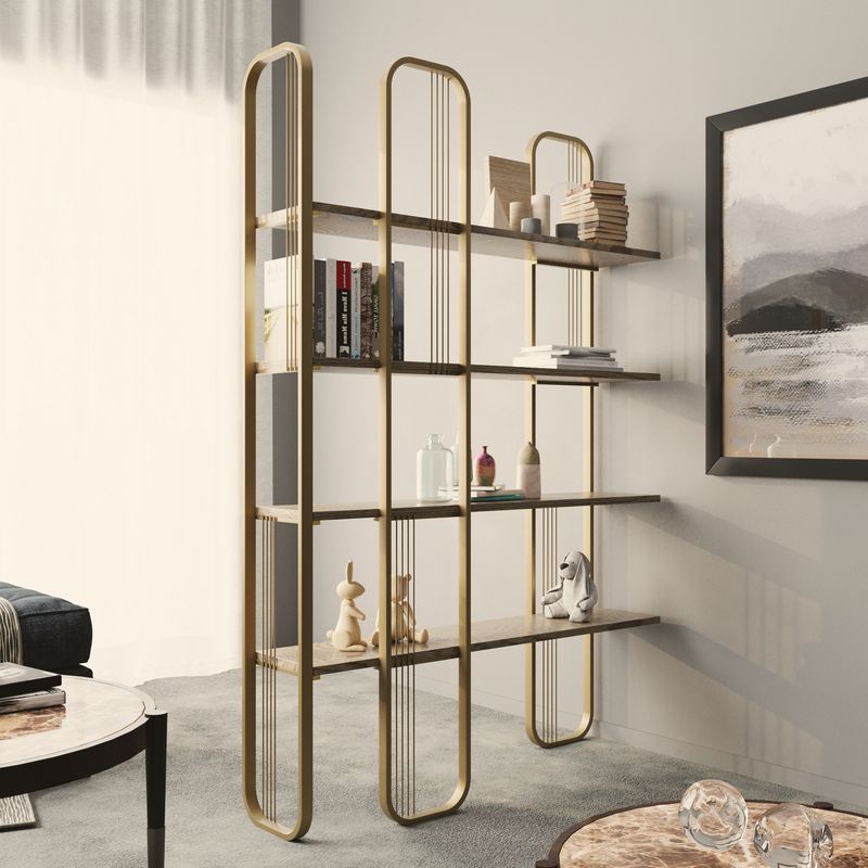 Casa si Gradina - Mobilier - Biblioteci si rafturi - Biblioteci - Biblioteca, Hanah Home, pal melaminat, galben, 124x182x26 cm - Infinity.ro