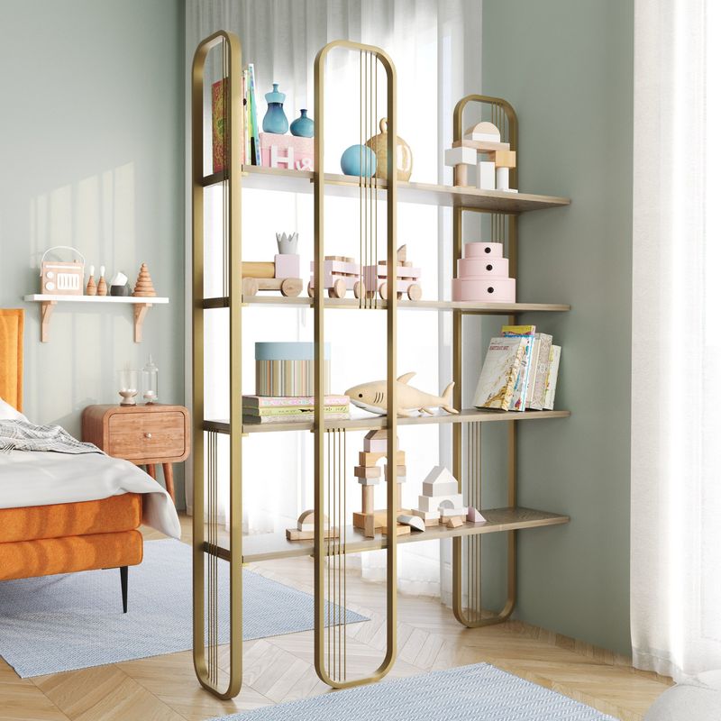 Casa si Gradina - Mobilier - Biblioteci si rafturi - Biblioteci - Biblioteca, Hanah Home, pal melaminat, galben, 124x182x26 cm - Infinity.ro