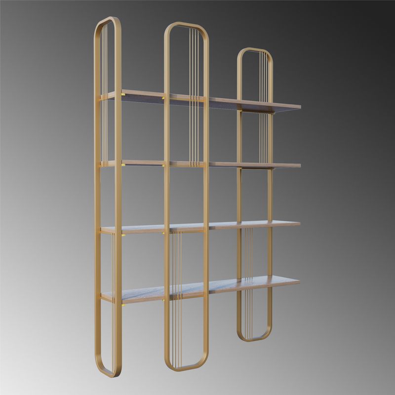 Casa si Gradina - Mobilier - Biblioteci si rafturi - Biblioteci - Biblioteca, Hanah Home, pal melaminat, galben, 124x182x26 cm - Infinity.ro