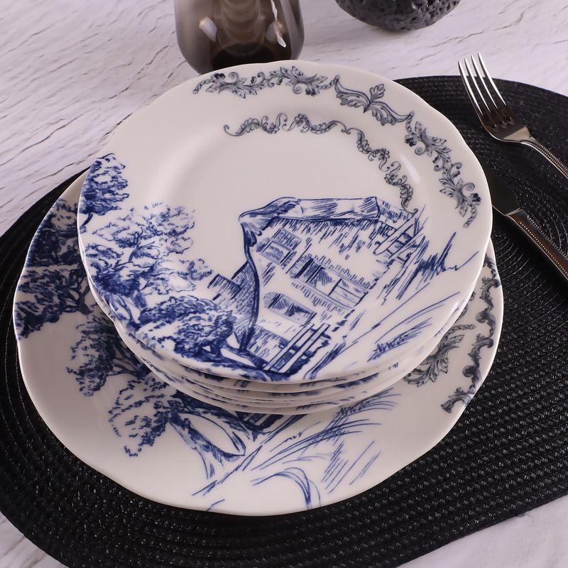 Casa si Gradina - Bucatarie si vesela - Vesela si tacamuri - Farfurii si boluri - Set de farfurii, Hermia, portelan, multicolor, 7 piese - Infinity.ro