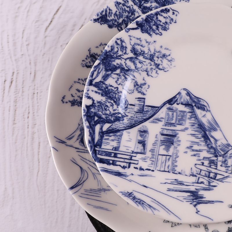 Casa si Gradina - Bucatarie si vesela - Vesela si tacamuri - Farfurii si boluri - Set de farfurii, Hermia, portelan, multicolor, 7 piese - Infinity.ro