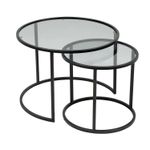 Casa si Gradina - Mobilier - Mese si birouri - Masute de cafea - Masuta de cafea, Hanah Home, sticla fumurie temperata, negru si fum, 60x60x43 cm - Infinity.ro