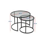 Casa si Gradina - Mobilier - Mese si birouri - Masute de cafea - Masuta de cafea, Hanah Home, sticla fumurie temperata, negru si fum, 60x60x43 cm - Infinity.ro