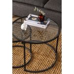 Casa si Gradina - Mobilier - Mese si birouri - Masute de cafea - Masuta de cafea, Hanah Home, sticla fumurie temperata, negru si fum, 60x60x43 cm - Infinity.ro