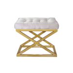 Casa si Gradina - Mobilier - Scaune si fotolii - Tabureti - Puf, Atelier Del Sofa, metal, auriu alb, 50x42x40 cm - Infinity.ro