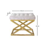 Casa si Gradina - Mobilier - Scaune si fotolii - Tabureti - Puf, Atelier Del Sofa, metal, auriu alb, 50x42x40 cm - Infinity.ro