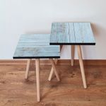 Casa si Gradina - Mobilier - Mese si birouri - Masute de cafea - Set masute de cafea, Hanah Home, mdf, albastru, 35x35x47 cm - Infinity.ro
