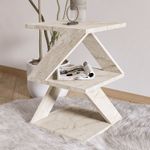 Casa si Gradina - Mobilier - Mese si birouri - Masute de cafea - Masuta laterala, Hanah Home, pal melaminat, travertin, 29.6x54.2x29.6 cm - Infinity.ro