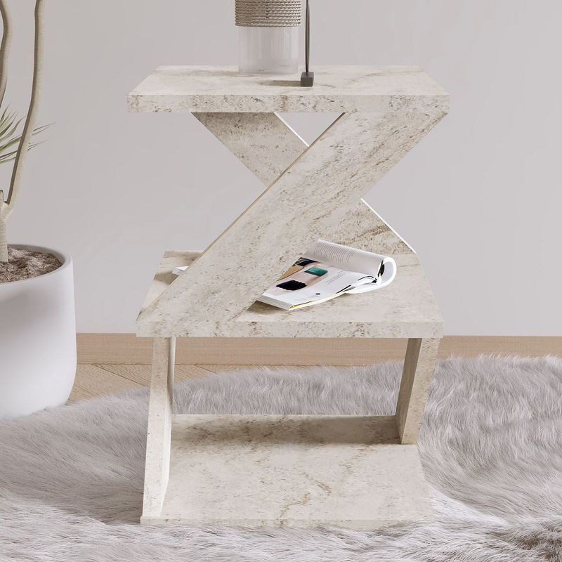 Casa si Gradina - Mobilier - Mese si birouri - Masute de cafea - Masuta laterala, Hanah Home, pal melaminat, travertin, 29.6x54.2x29.6 cm - Infinity.ro
