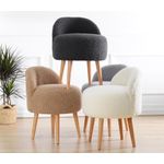 Casa si Gradina - Mobilier - Scaune si fotolii - Tabureti - Taburet, Hanah Home, blana artificiala, cafea, 46x46x64 cm - Infinity.ro