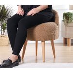 Casa si Gradina - Mobilier - Scaune si fotolii - Tabureti - Taburet, Hanah Home, blana artificiala, cafea, 46x46x64 cm - Infinity.ro