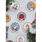 Casa si Gradina - Bucatarie si vesela - Vesela si tacamuri - Farfurii si boluri - Set boluri pentru aperitive, Hermia, ceramica, alb rosu gri, 10x10x1 cm, 6 piese - Infinity.ro