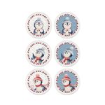 Casa si Gradina - Bucatarie si vesela - Vesela si tacamuri - Farfurii si boluri - Set boluri pentru aperitive, Hermia, ceramica, alb rosu gri, 10x10x1 cm, 6 piese - Infinity.ro