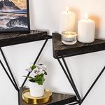 Casa si Gradina - Mobilier - Biblioteci si rafturi - Rafturi - Raft de perete, Hanah Home, lemn de molid, negru si nuc inchis, 57x45x15 cm - Infinity.ro