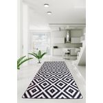 Casa si Gradina - Textile si covoare - Covoare - Covorase intrare - Covoras de intrare, Conceptum Hypnose, alb-negru, 80x200 cm, 100% poliester, antiderapant, lavabil la masina - Infinity.ro