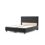 Casa si Gradina - Mobilier - Saltele si somiere - Somiere - Somiera cu tablie, Hanah Home, panou de particule melaminat, antracit, 150x200 cm - Infinity.ro