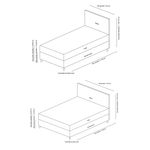 Casa si Gradina - Mobilier - Saltele si somiere - Somiere - Somiera cu tablie, Hanah Home, panou de particule melaminat, antracit, 150x200 cm - Infinity.ro