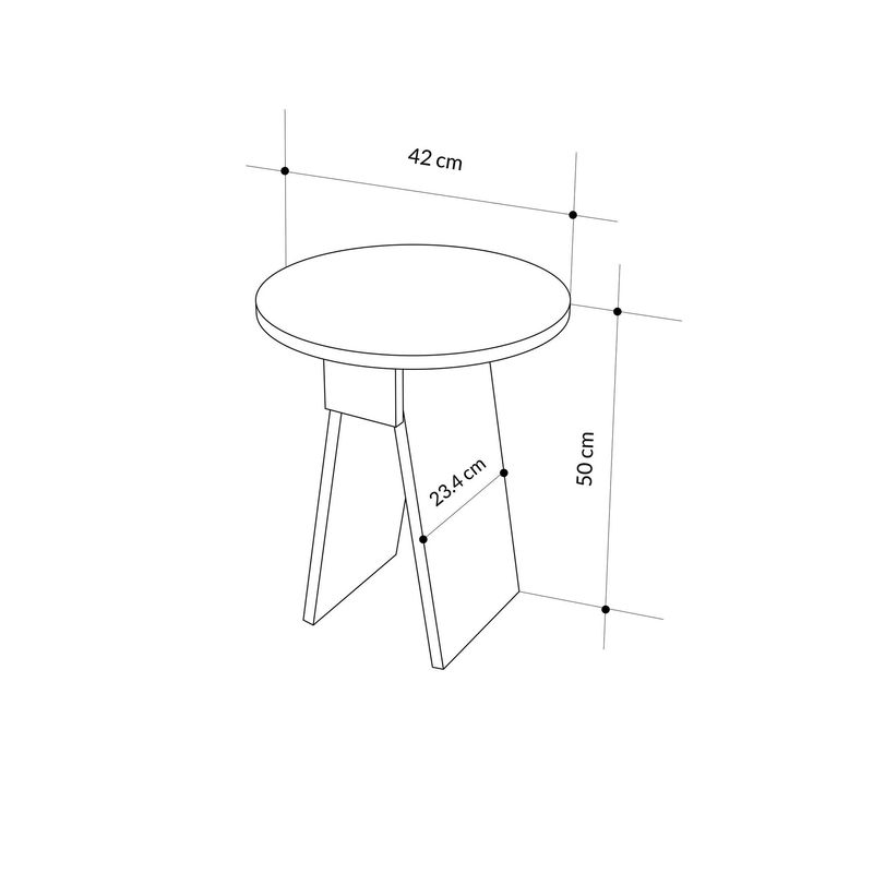 Casa si Gradina - Mobilier - Mese si birouri - Mese living - Masuta laterala, Hanah Home, pal melaminat, gri retro, 42x42x50 cm - Infinity.ro
