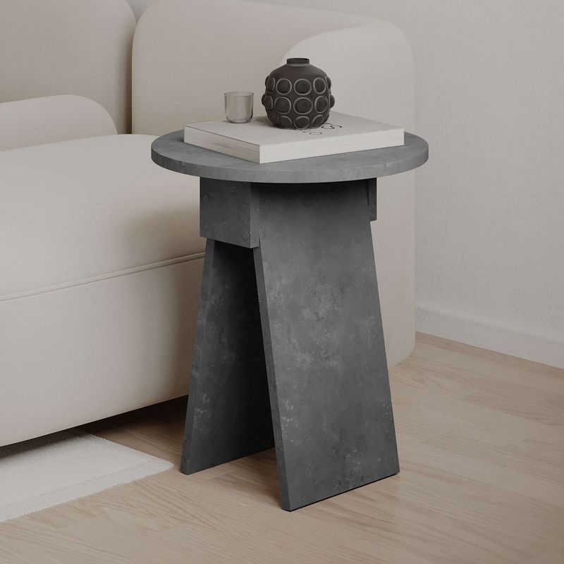 Casa si Gradina - Mobilier - Mese si birouri - Mese living - Masuta laterala, Hanah Home, pal melaminat, gri retro, 42x42x50 cm - Infinity.ro