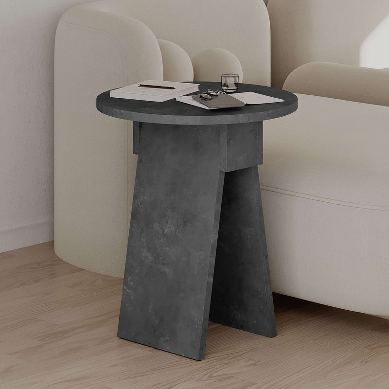 Casa si Gradina - Mobilier - Mese si birouri - Mese living - Masuta laterala, Hanah Home, pal melaminat, gri retro, 42x42x50 cm - Infinity.ro