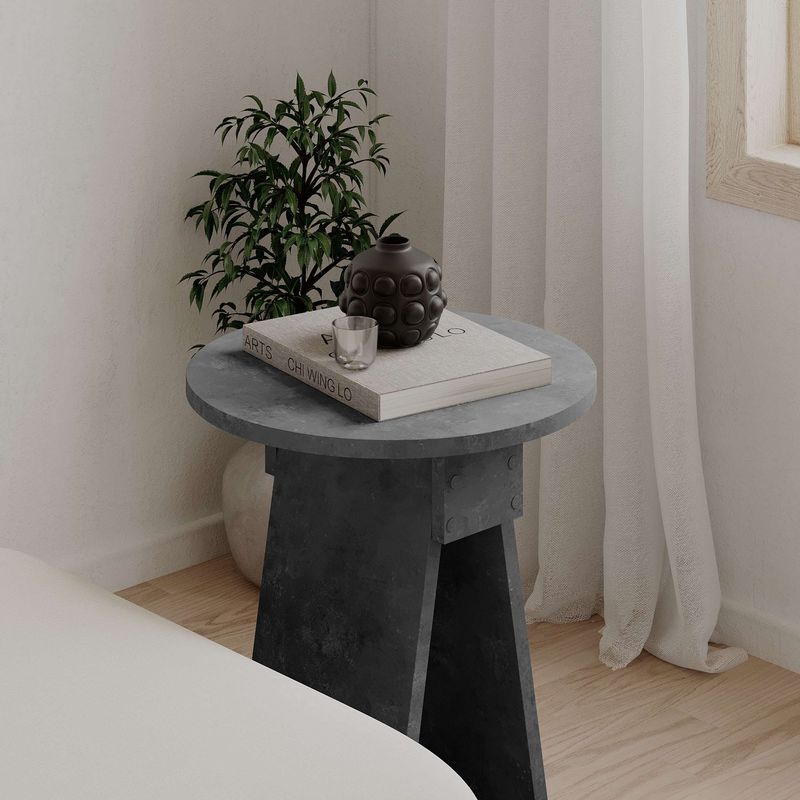 Casa si Gradina - Mobilier - Mese si birouri - Mese living - Masuta laterala, Hanah Home, pal melaminat, gri retro, 42x42x50 cm - Infinity.ro