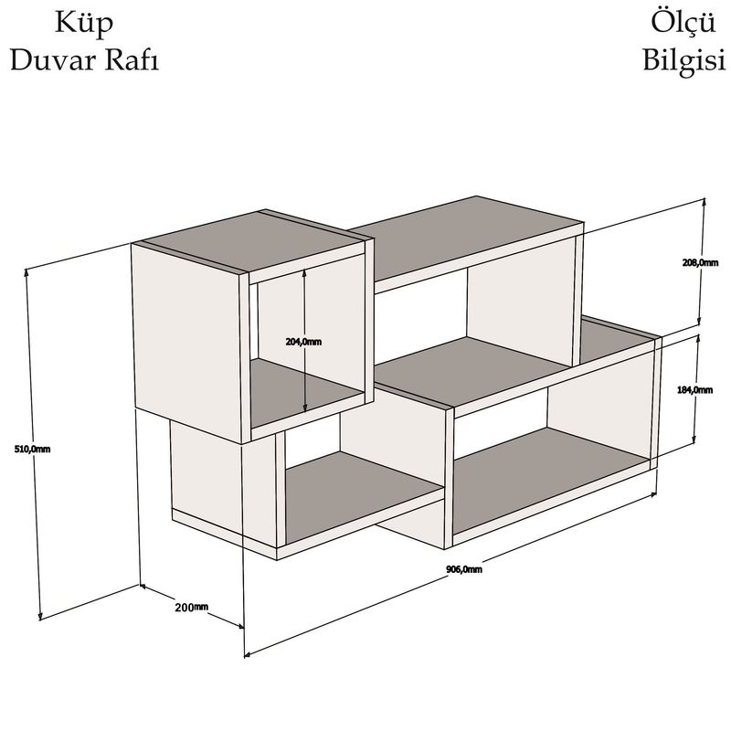 Casa si Gradina - Mobilier - Biblioteci si rafturi - Rafturi - Raft de perete, Hanah Home, pal melaminat, alb si nuc, 90.6x51x20 cm - Infinity.ro
