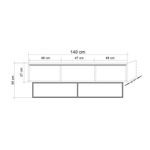 Casa si Gradina - Mobilier - Comode si corpuri - Comode - Comoda tv, Hanah Home, pal melaminat, nuc negru, 140x40x50 cm - Infinity.ro