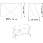 Casa si Gradina - Mobilier - Mese si birouri - Birouri - Birou de studiu, Hanah Home, pal melaminat, nuc si negru, 120x60x75 cm, 541HDL1104 - Infinity.ro