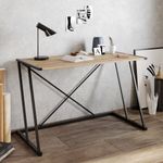 Casa si Gradina - Mobilier - Mese si birouri - Birouri - Birou de studiu, Hanah Home, pal melaminat, nuc si negru, 120x60x75 cm, 541HDL1104 - Infinity.ro