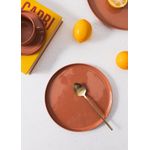 Casa si Gradina - Bucatarie si vesela - Vesela si tacamuri - Vesela pentru servire - Platou pentru prajituri, Hermia, portelan, terracota, 21x21x1 cm - Infinity.ro