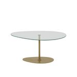 Casa si Gradina - Mobilier - Mese si birouri - Masute de cafea - Masuta de cafea, Hanah Home, sticla securizata, transparent auriu, 90x60x40 cm - Infinity.ro
