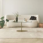 Casa si Gradina - Mobilier - Mese si birouri - Masute de cafea - Masuta de cafea, Hanah Home, sticla securizata, transparent auriu, 90x60x40 cm - Infinity.ro