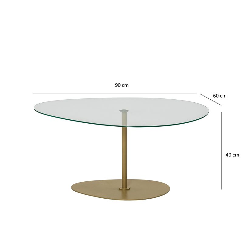 Casa si Gradina - Mobilier - Mese si birouri - Masute de cafea - Masuta de cafea, Hanah Home, sticla securizata, transparent auriu, 90x60x40 cm - Infinity.ro