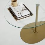 Casa si Gradina - Mobilier - Mese si birouri - Masute de cafea - Masuta de cafea, Hanah Home, sticla securizata, transparent auriu, 90x60x40 cm - Infinity.ro