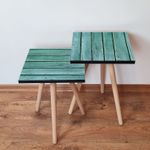 Casa si Gradina - Mobilier - Mese si birouri - Masute de cafea - Set masute de cafea, Hanah Home, mdf, albastru, 35x47x35 cm, 35x42x35 cm - Infinity.ro