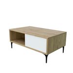 Casa si Gradina - Mobilier - Mese si birouri - Masute de cafea - Masuta de cafea, Hanah Home, pal melaminat, stejar si alb, 90x54x38.6 cm - Infinity.ro