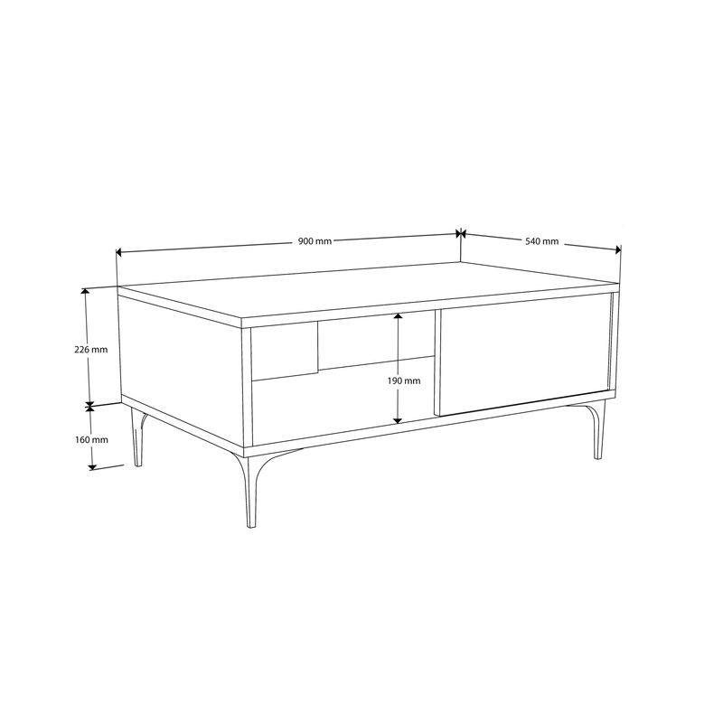 Casa si Gradina - Mobilier - Mese si birouri - Masute de cafea - Masuta de cafea, Hanah Home, pal melaminat, stejar si alb, 90x54x38.6 cm - Infinity.ro
