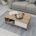 Casa si Gradina - Mobilier - Mese si birouri - Masute de cafea - Masuta de cafea, Hanah Home, pal melaminat, stejar si alb, 90x54x38.6 cm - Infinity.ro