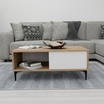 Casa si Gradina - Mobilier - Mese si birouri - Masute de cafea - Masuta de cafea, Hanah Home, pal melaminat, stejar si alb, 90x54x38.6 cm - Infinity.ro