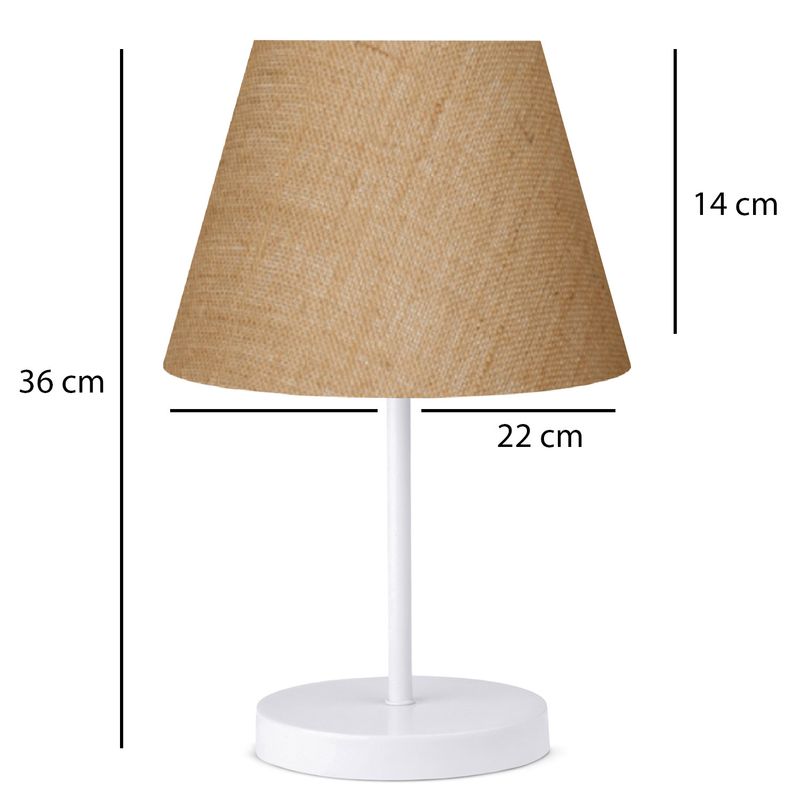 Casa si Gradina - Corpuri si surse de iluminat - Veioze si lampi - Veioze - Veioza, Opviq, metal, crem si alb, capac iuta, 36 cm - Infinity.ro