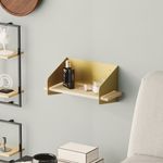 Casa si Gradina - Mobilier - Biblioteci si rafturi - Rafturi - Raft de perete, Hanah Home, lemn, auriu, 40x20x19 cm - Infinity.ro